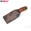 Wholesale custom genuine leather luggage tag